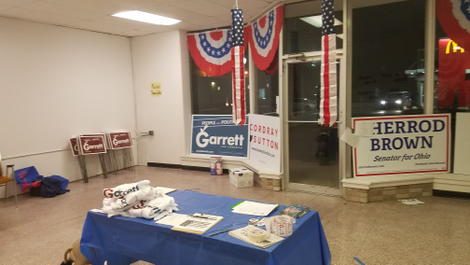 The front, less warehouse-y part of Allen County Dem HQ